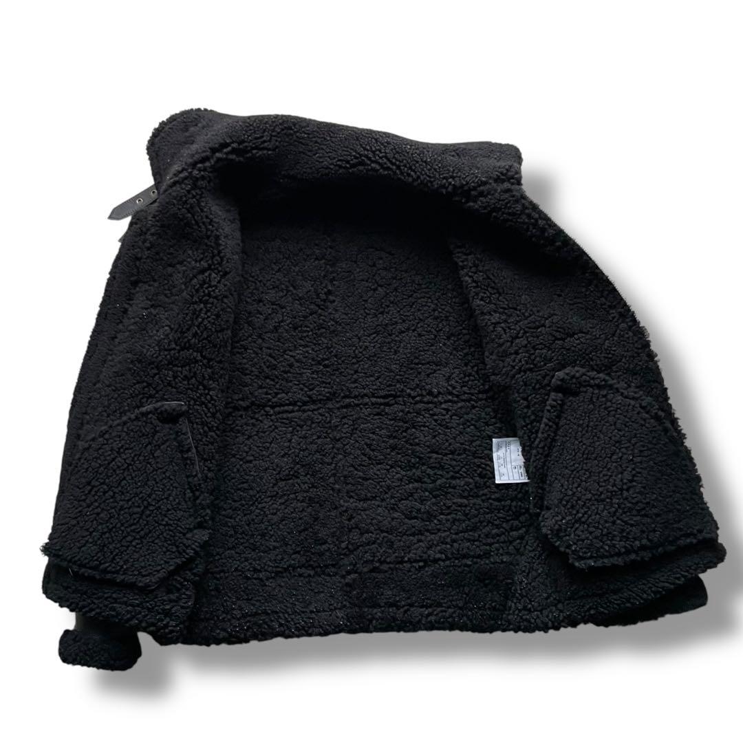 数回着美品 オールブラック 本革 B-3 シープスキン ムートン size M