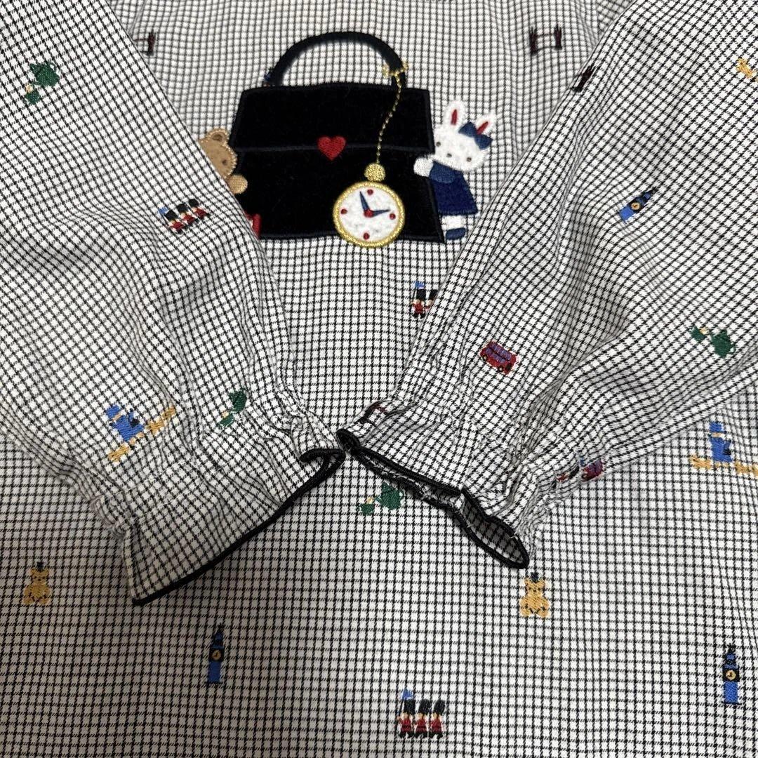familiar チェック柄刺繍ワンピース 90