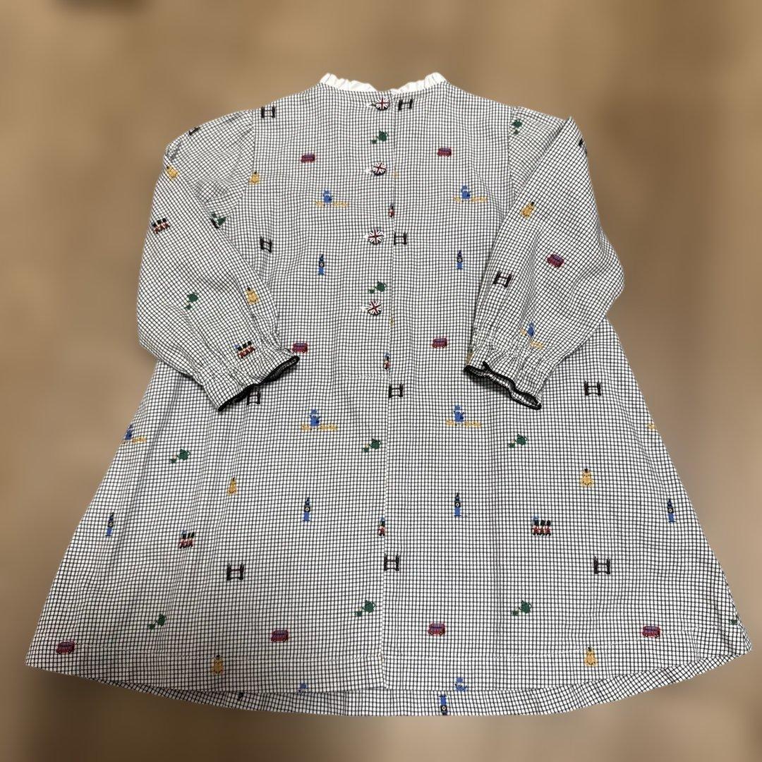 familiar チェック柄刺繍ワンピース 90