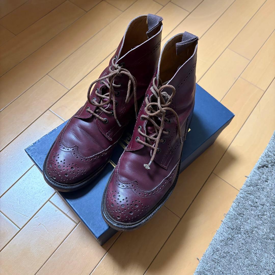 Tricker'sトリッカーズ　バーガンディ ブーツ24cm