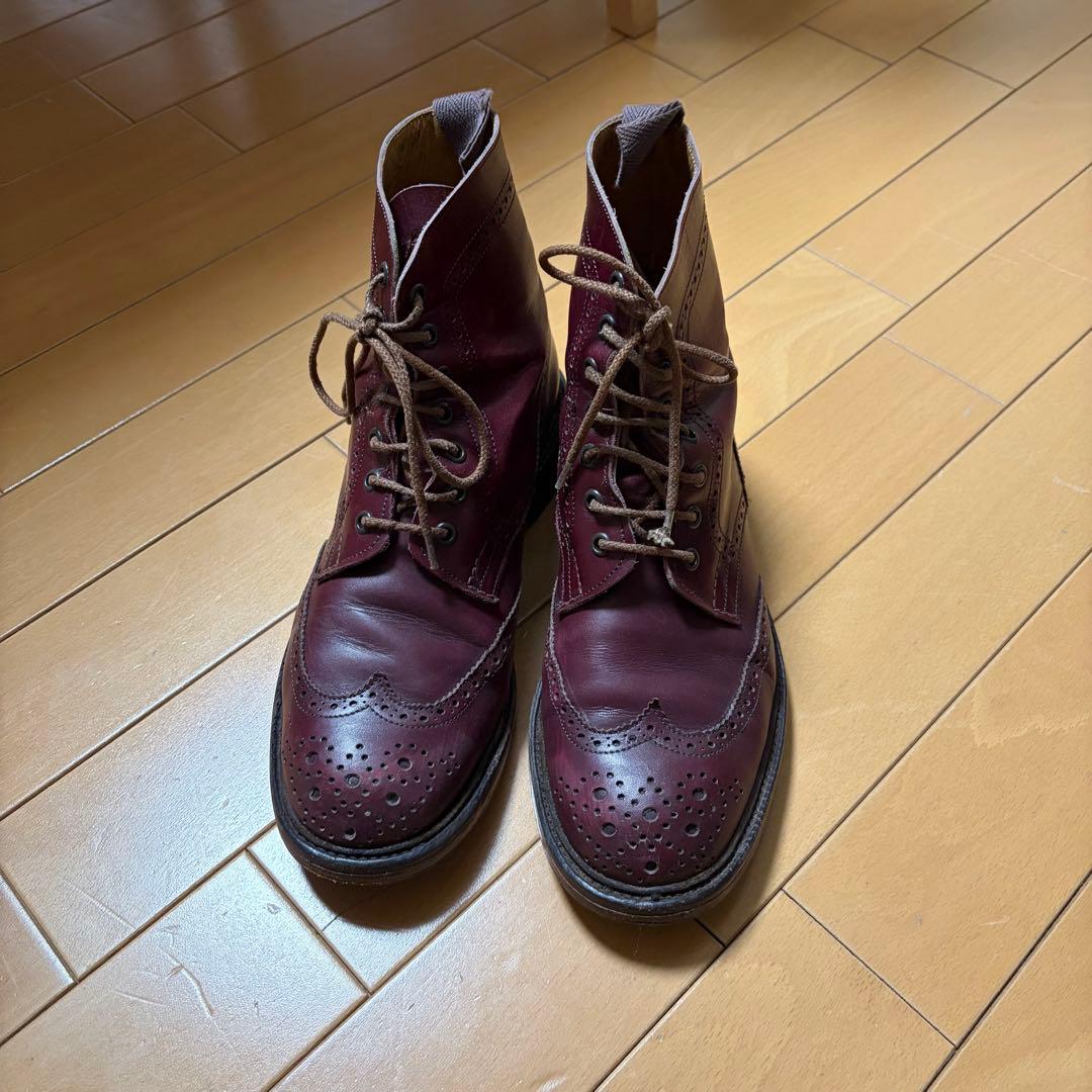 Tricker'sトリッカーズ　バーガンディ ブーツ24cm