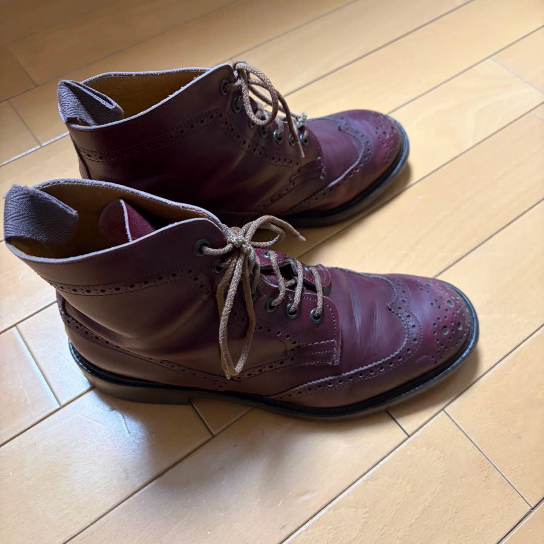 Tricker'sトリッカーズ　バーガンディ ブーツ24cm