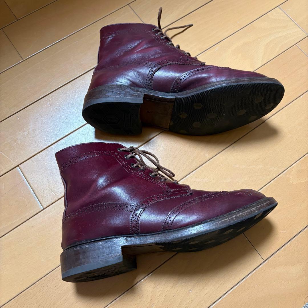 Tricker'sトリッカーズ　バーガンディ ブーツ24cm