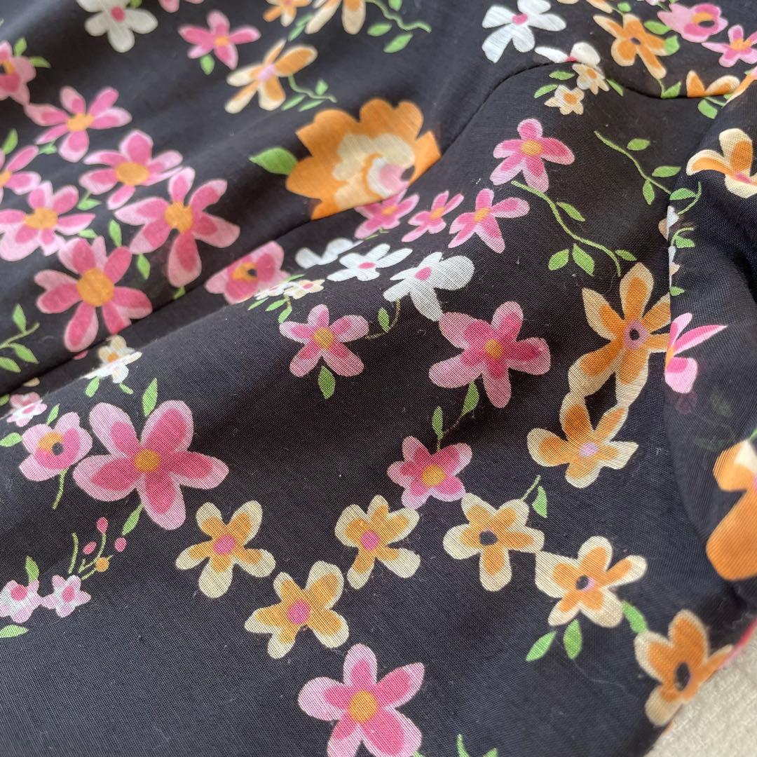 花柄ワンピース M'SGRACYエムズグレイシー 40(M)黒 シフォン フレア