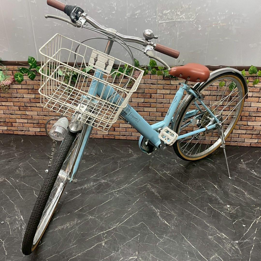 【110】子供用自転車 子供車 joyous 水色 26インチ 変速付き