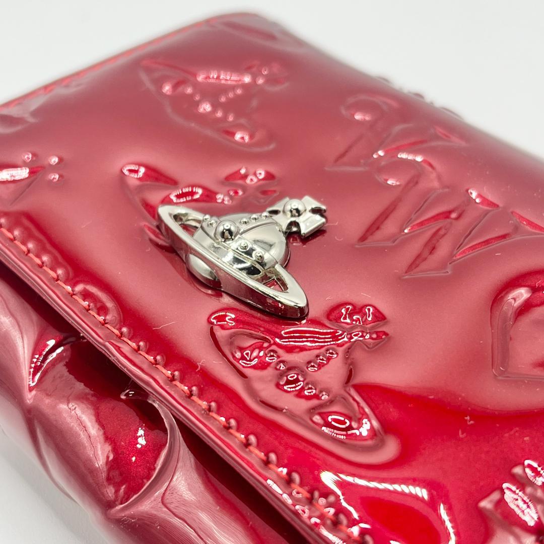 Vivienne Westwood がま口 赤 エナメル 型押し ツルツル 定番