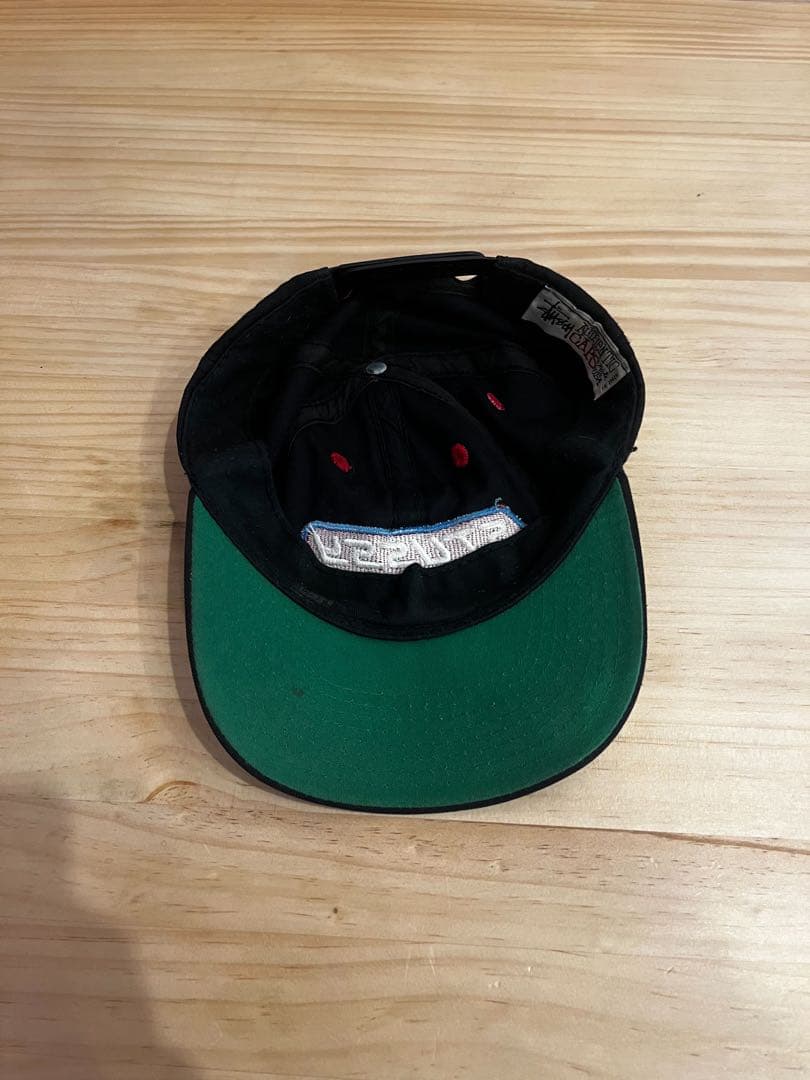 Stüssy CAP ロゴ刺繍 スナップバックキャップ ブラック ヴィンテージ