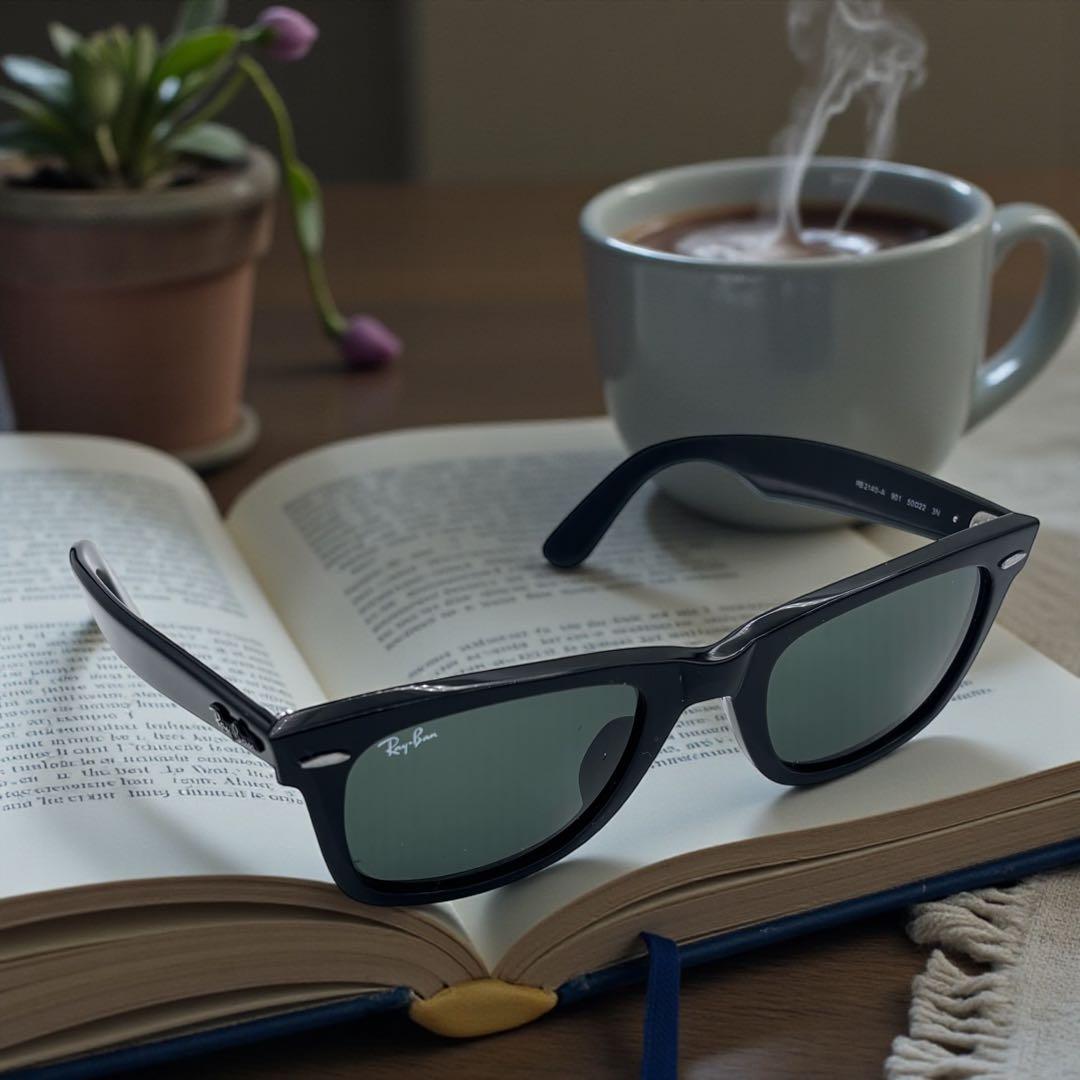 Ray-Ban ブラック サングラス 交換レンズ付きウェイファーラー