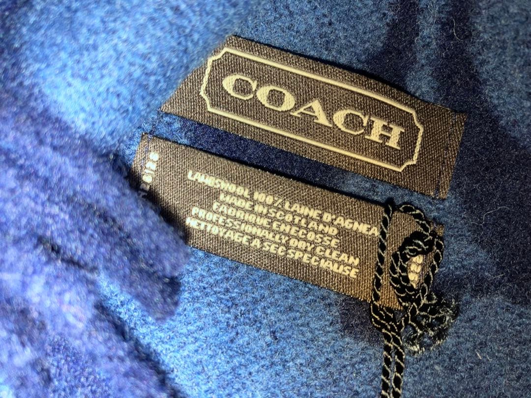 COACH ネイビー系 マフラー