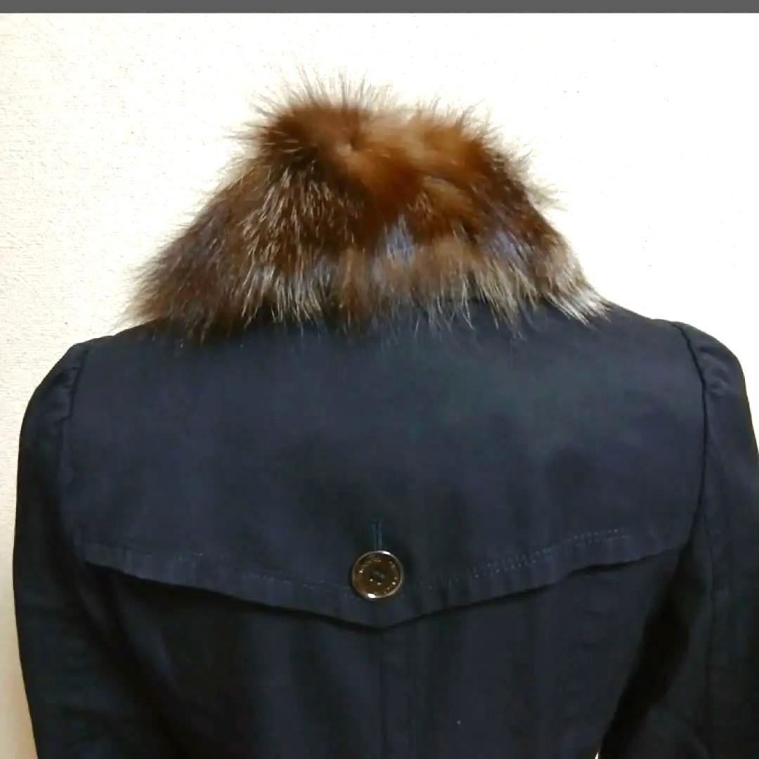 【美品 】バーバリーブルーレーベル フォックスファー付 トレンチコート36