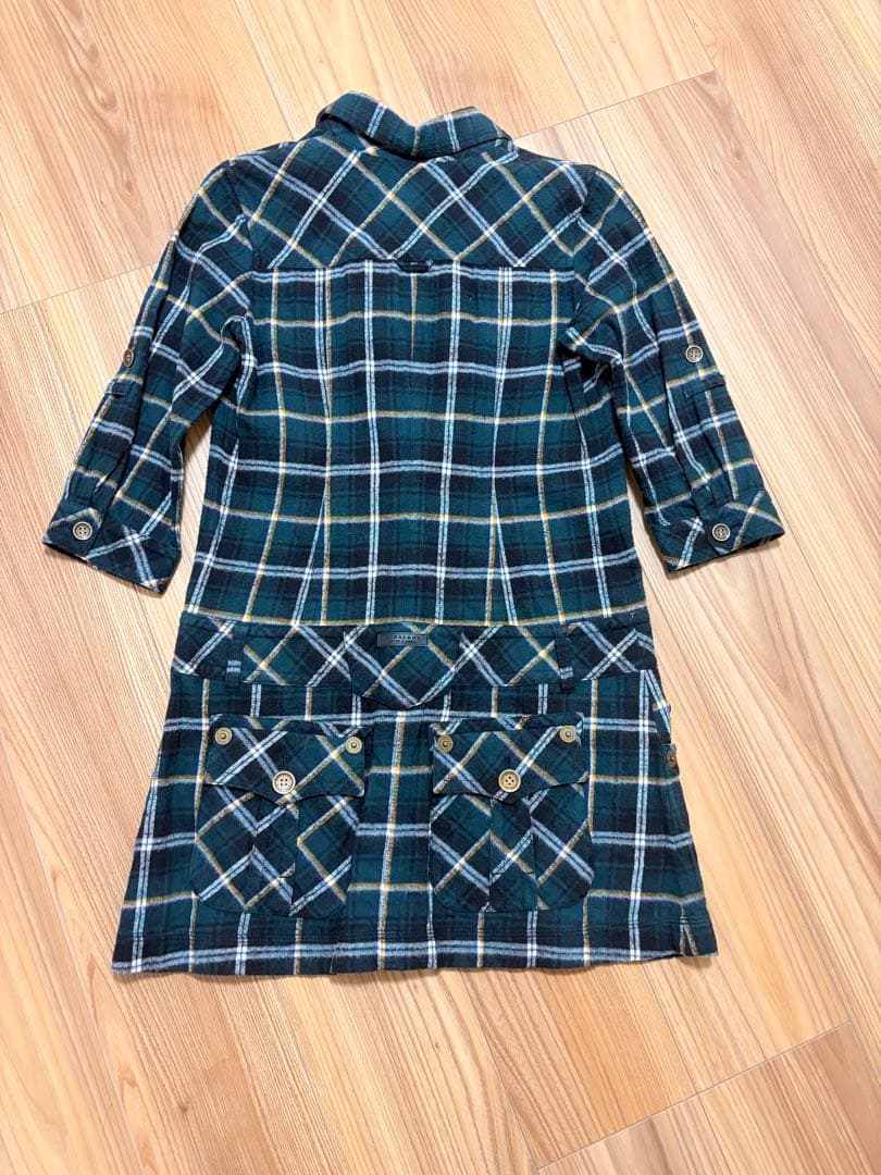 BURBERRY チェック柄 ワンピース 長袖 チェック ワンピース グリーン
