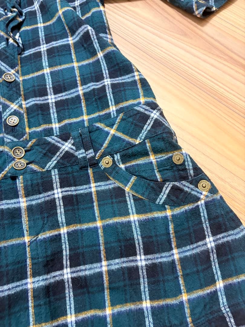 BURBERRY チェック柄 ワンピース 長袖 チェック ワンピース グリーン