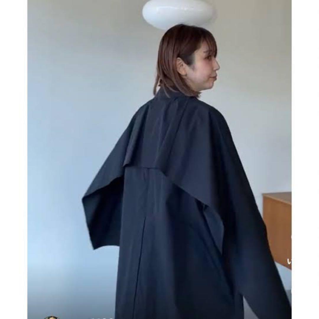 CLANE BACK FRILL Spring coat ブラック