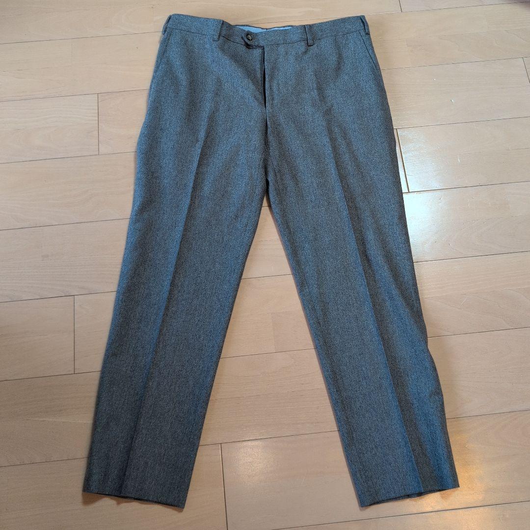 ジュゾ様 Mens セットアップスーツ 上下 ネイビージャケット グレーパンツ