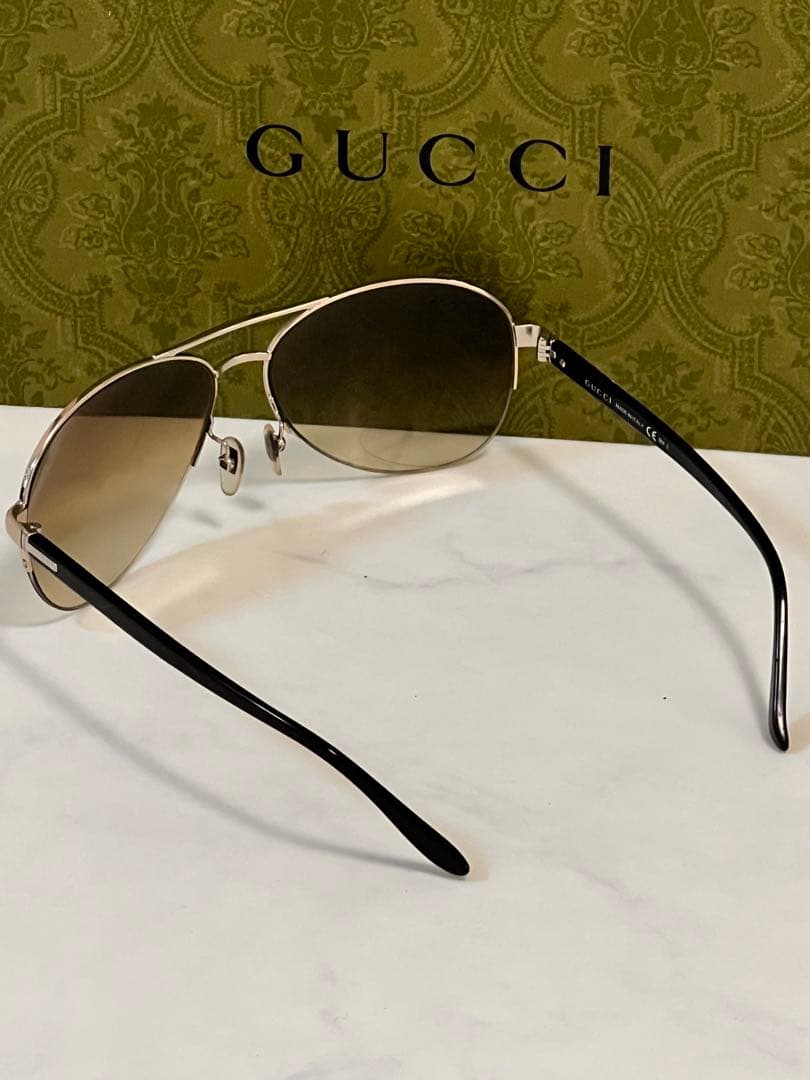 GUCCI アビエーター ツーブリッジ GG2222 ブラウンレンズ