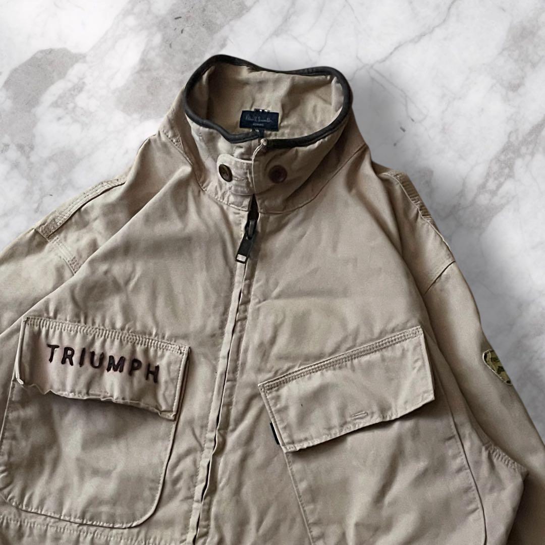USA古着PaulSmith×Triumphキャンバスジャケット地希少カーキXL