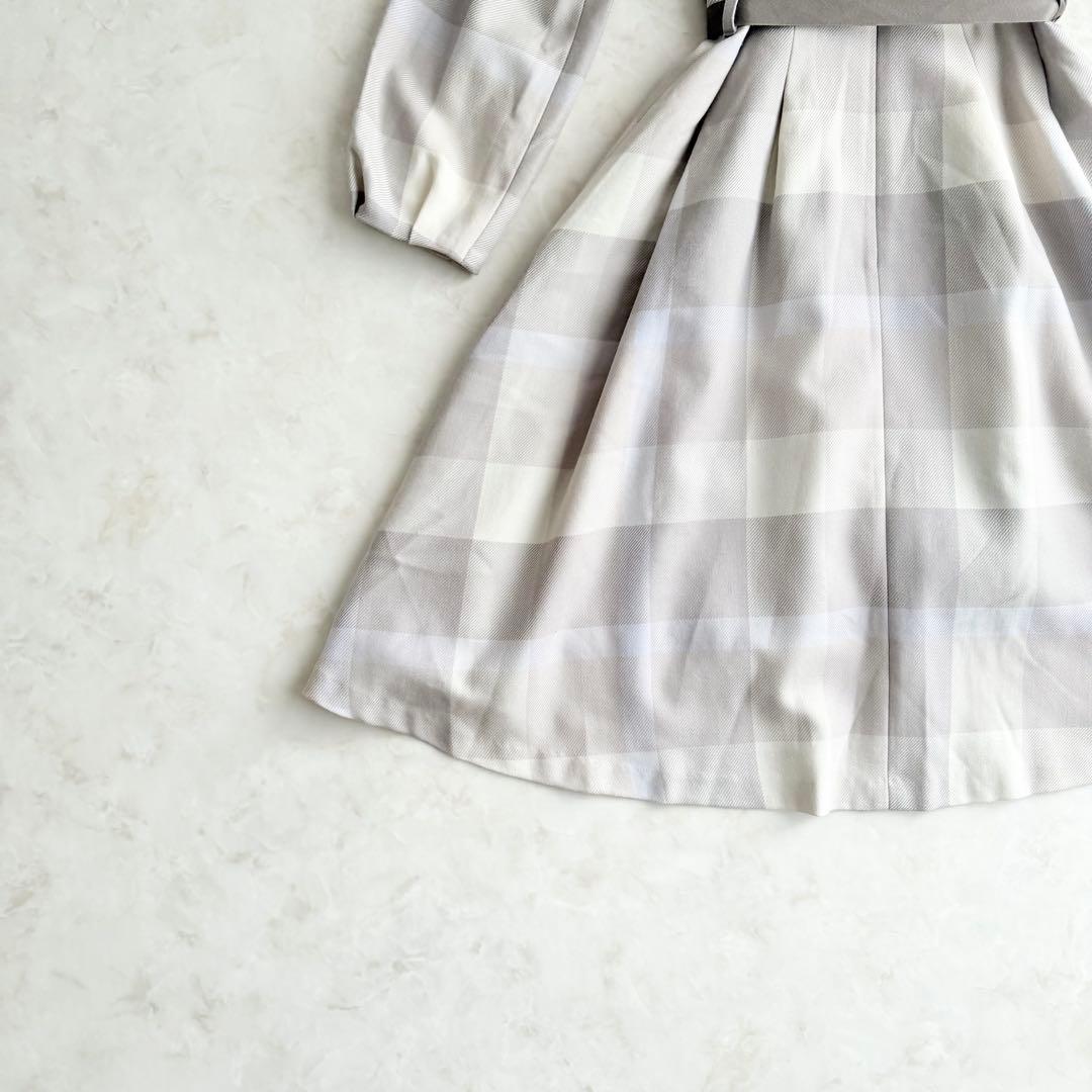 【ブルーレーベルクレストブリッジ】ワンピース ロング チェック Aライン 38