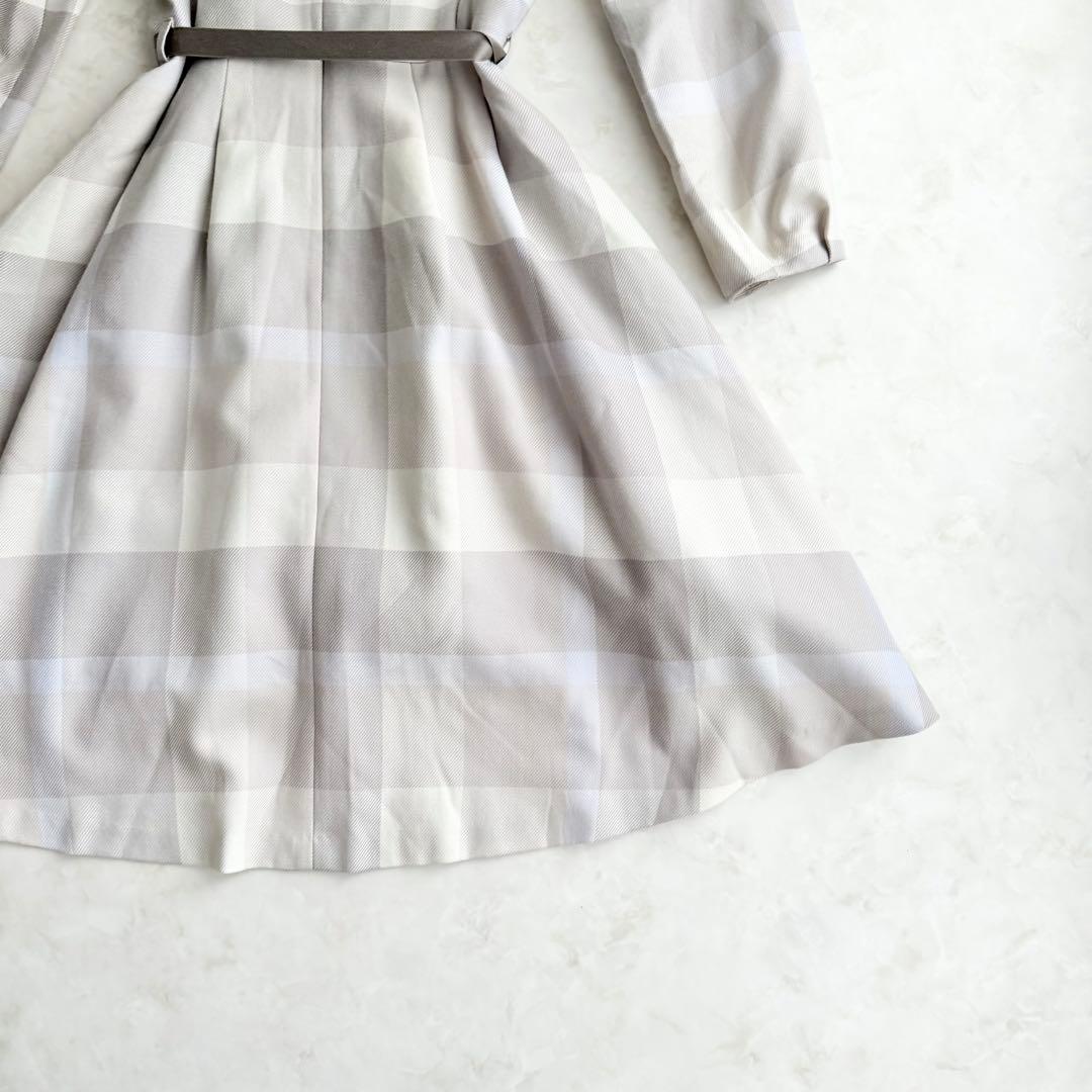【ブルーレーベルクレストブリッジ】ワンピース ロング チェック Aライン 38