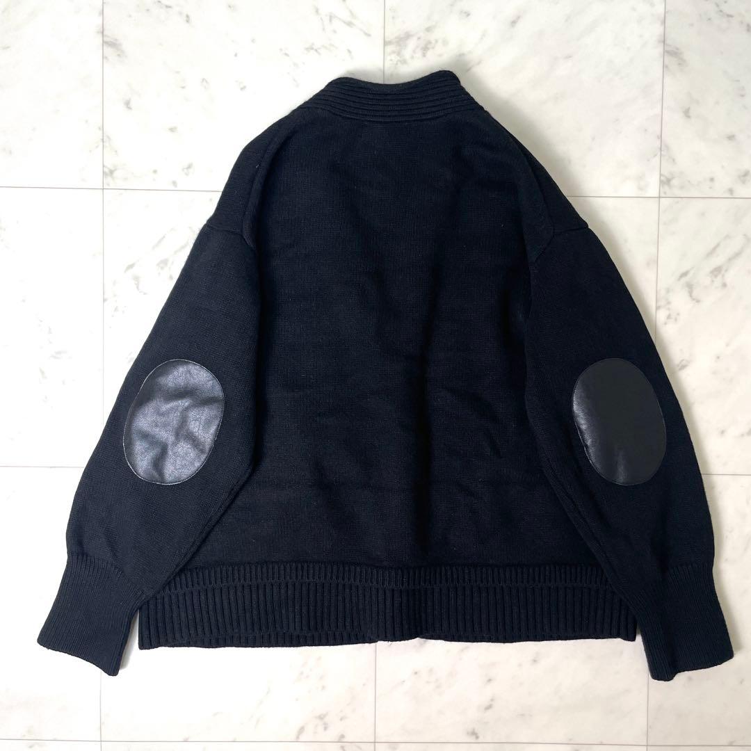 専用【良品】マチャット ウールエルボーパッチカーディガン F 黒