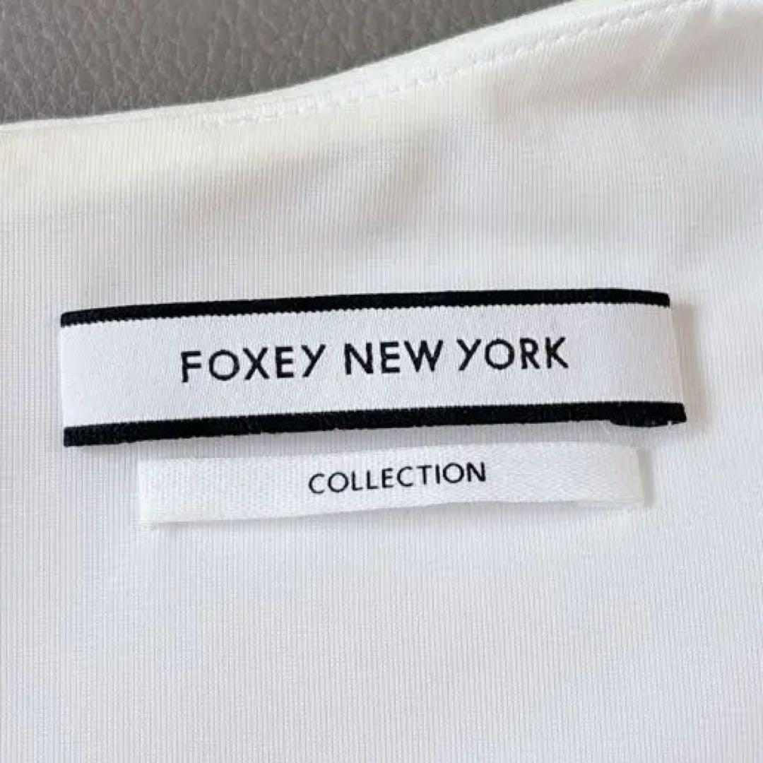 美品♡フォクシー Stretch Suiting Pleat Dress 白色