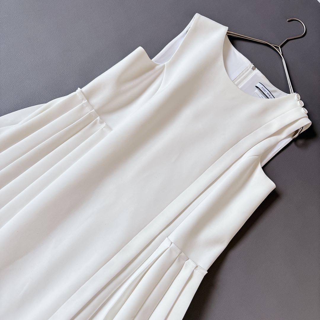 美品♡フォクシー Stretch Suiting Pleat Dress 白色