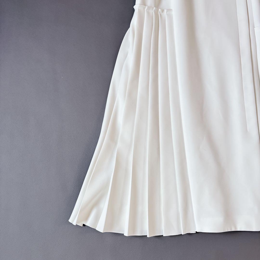 美品♡フォクシー Stretch Suiting Pleat Dress 白色