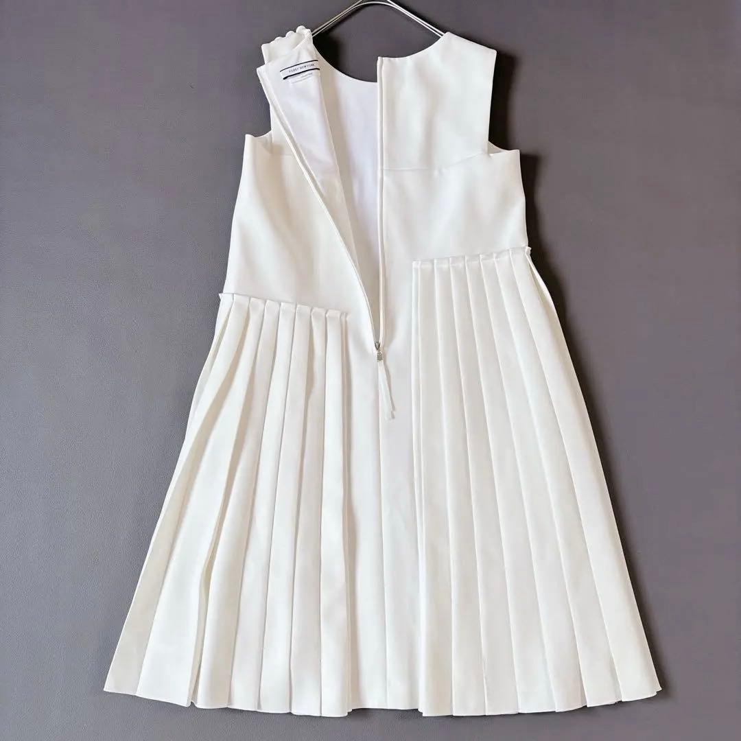 美品♡フォクシー Stretch Suiting Pleat Dress 白色