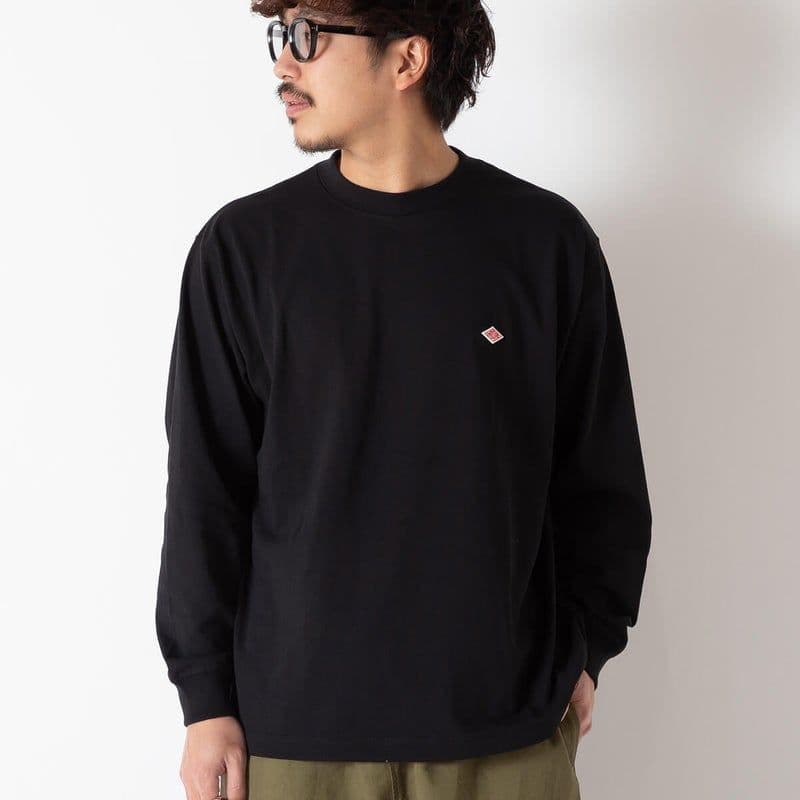 【新品未使用】DANTON ワンポイントロゴ クルーネックロンT 黒