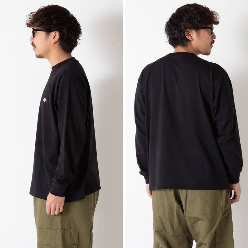 【新品未使用】DANTON ワンポイントロゴ クルーネックロンT 黒