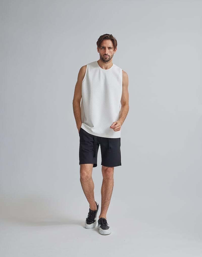 CRONOS BLK PATTERNED TANKTOP WHT M 新品未開封