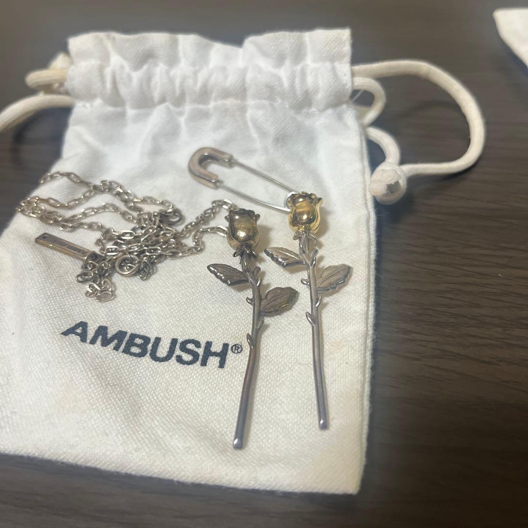 AMBUSH ローズ　ネックレス　ピアス　2点セット
