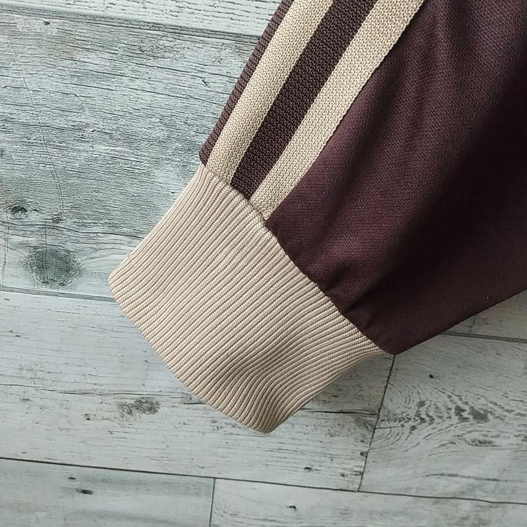 人気カラー☆アディダス 刺繍 デサント製 トラックジャケット ブラウン×ベージュ
