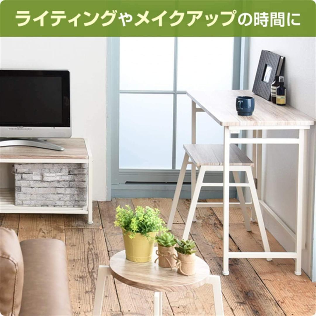 [山善] 折りたたみ デスク 完成品 アンティークブラウン/ブラック