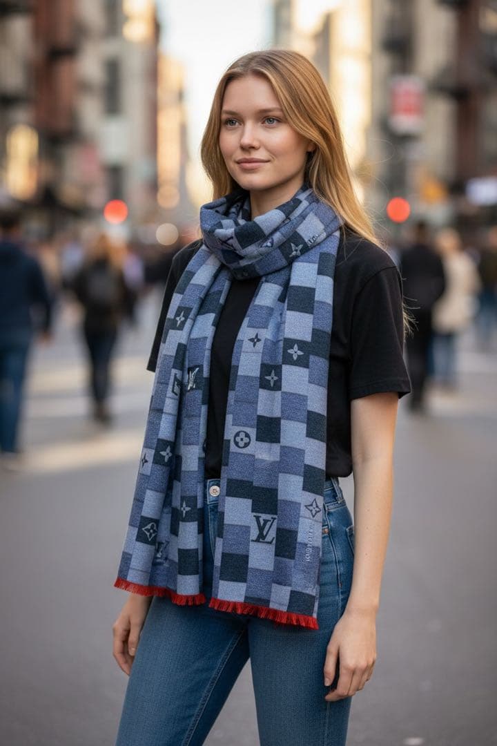 LOUIS VUITTON チェック柄ストール