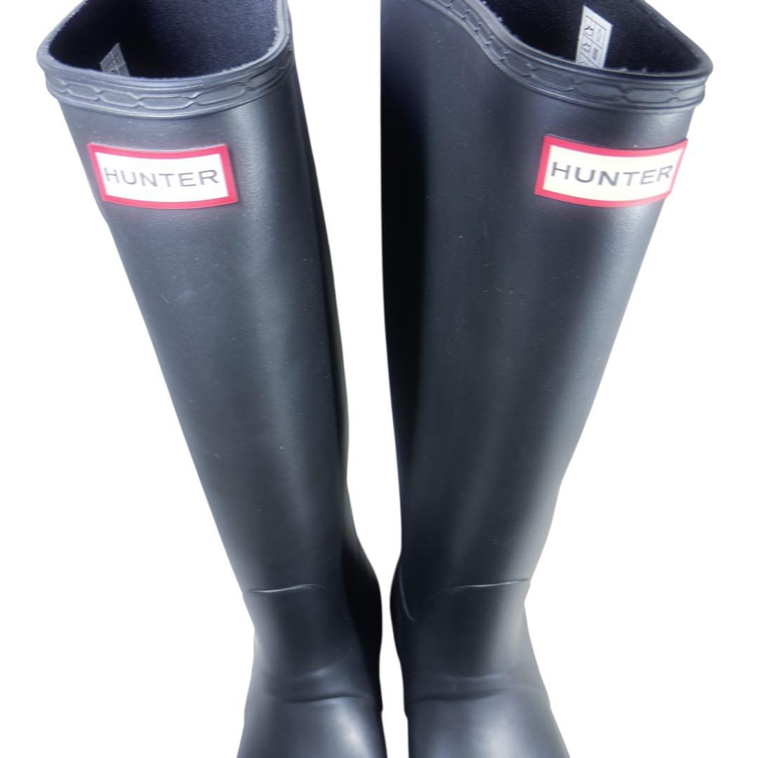 美品✨HUNTER ハンター レインブーツ 25 黒 ロング