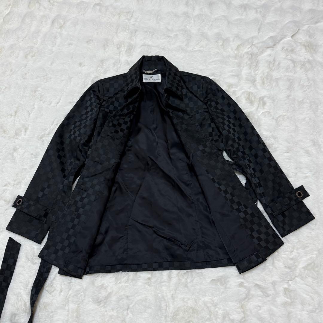 【極美品】Courrèges　クレージュ　市松模様　スプリングコート