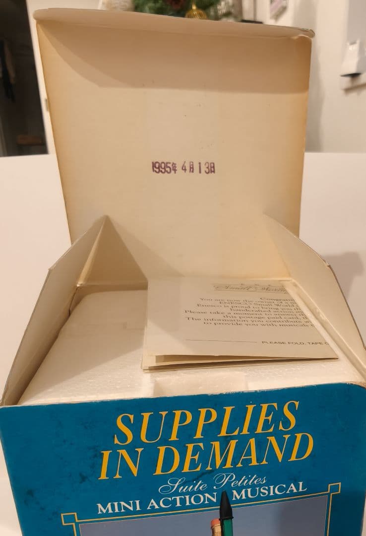 箱付き ENESCO エネスコ オルゴール 1995年製 ネズミ モチーフ