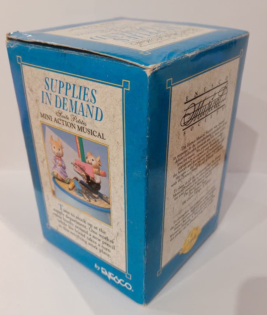 箱付き ENESCO エネスコ オルゴール 1995年製 ネズミ モチーフ