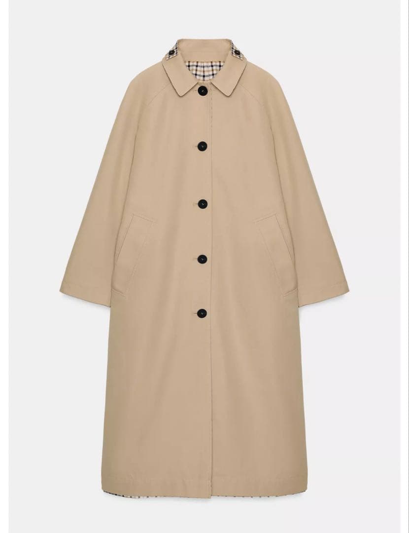タグ付き新品★ZARAのリバーシブルチェック柄トレンチコート★XSサイズ★完売品