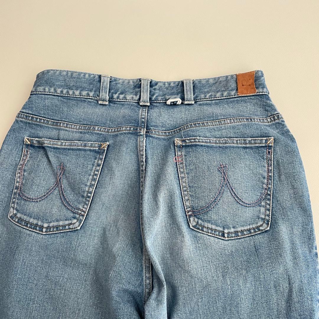 美品✨45R ライ麦ストレッチデニムのNEW桃比女（加工） テーパード　R刺繍