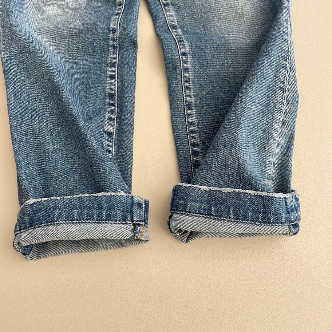 美品✨45R ライ麦ストレッチデニムのNEW桃比女（加工） テーパード　R刺繍