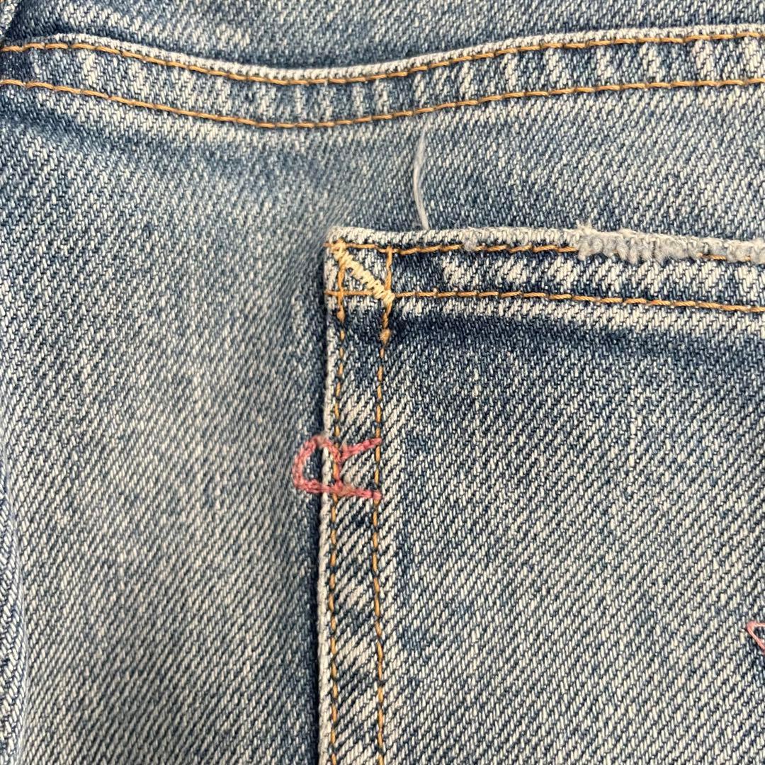 美品✨45R ライ麦ストレッチデニムのNEW桃比女（加工） テーパード　R刺繍