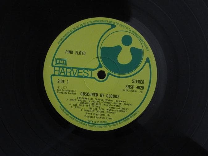 PINK FLOYD★Obscured By Clouds UK Harvest