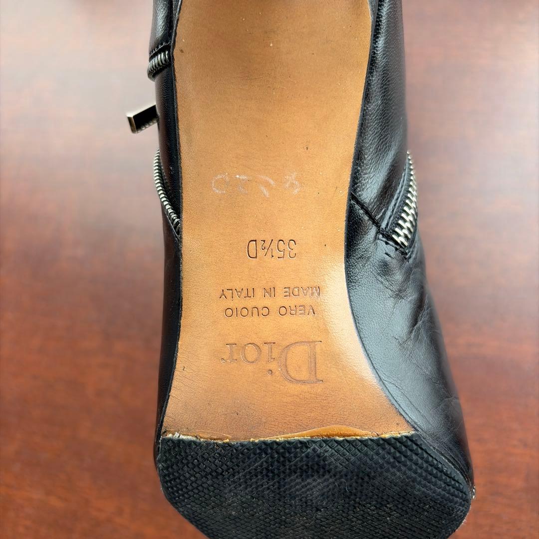 Christian Dior レザー ショート ブーツ ブラック ディオール 黒