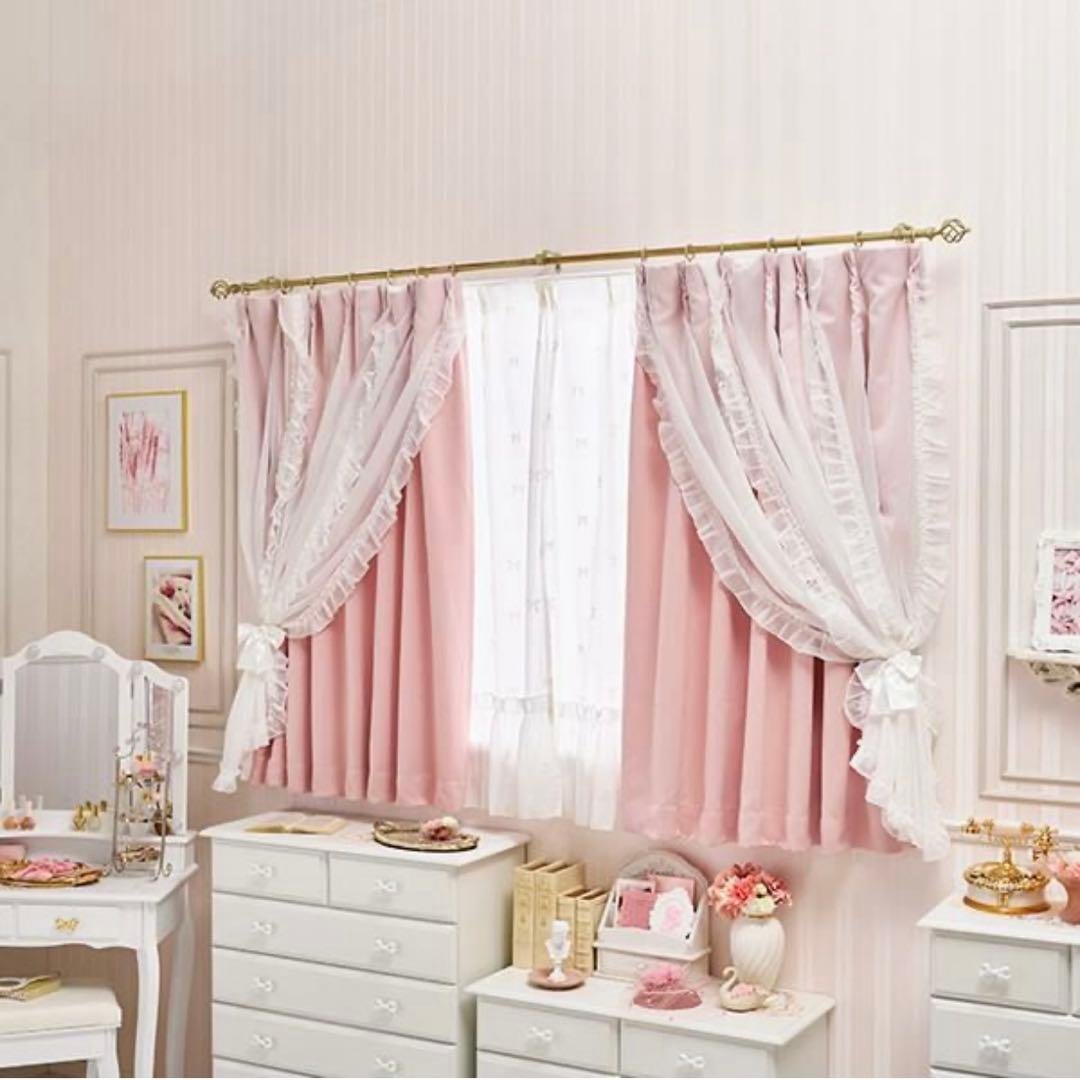 Romantic Princessマーメイドリボンフリル遮光カーテン