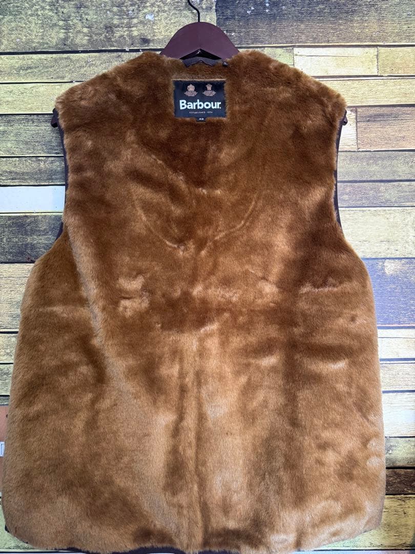 Barbour ブラウン フリースベスト サイズ40