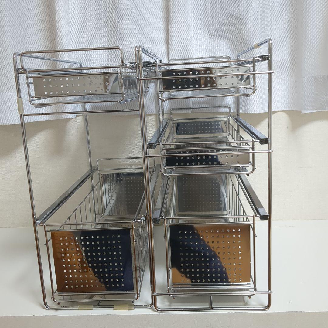 【専用出品】ステンレス製キッチンシンク下収納ラック【 2個】