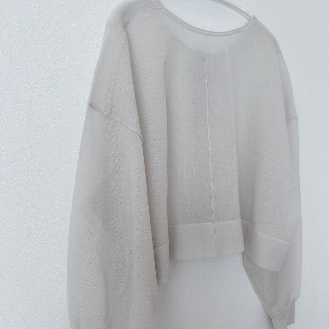 IENA FILMY COTTONカーディガン グレー　シアーカーディガン　白