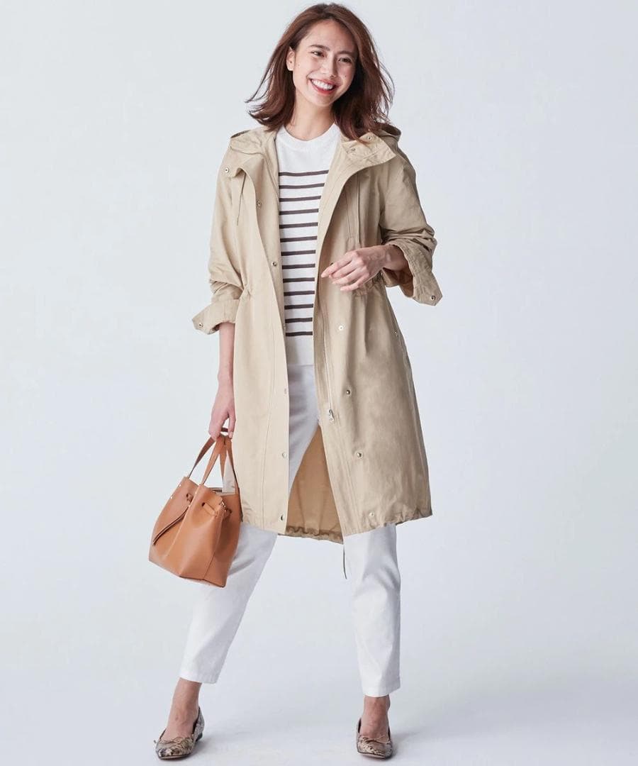 ★新品★ 23区 ライトタッサー モッズコート　ベージュ系