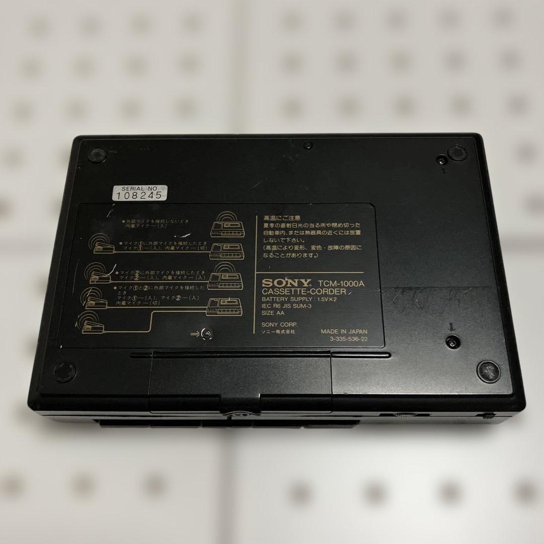 昭和レトロSONYカセットプレーヤーTCM-1000A超レア、現状品、ジャンク品